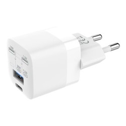 Vision - Sítový adaptér - 30 Watt - 3 A - QC 3.0 - 2 výstupní konektory (24 pin USB-C, USB) - bílá - Evropa