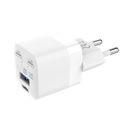 Vision - Sítový adaptér - 30 Watt - 3 A - QC 3.0 - 2 výstupní konektory (24 pin USB-C, USB) - bílá - Evropa