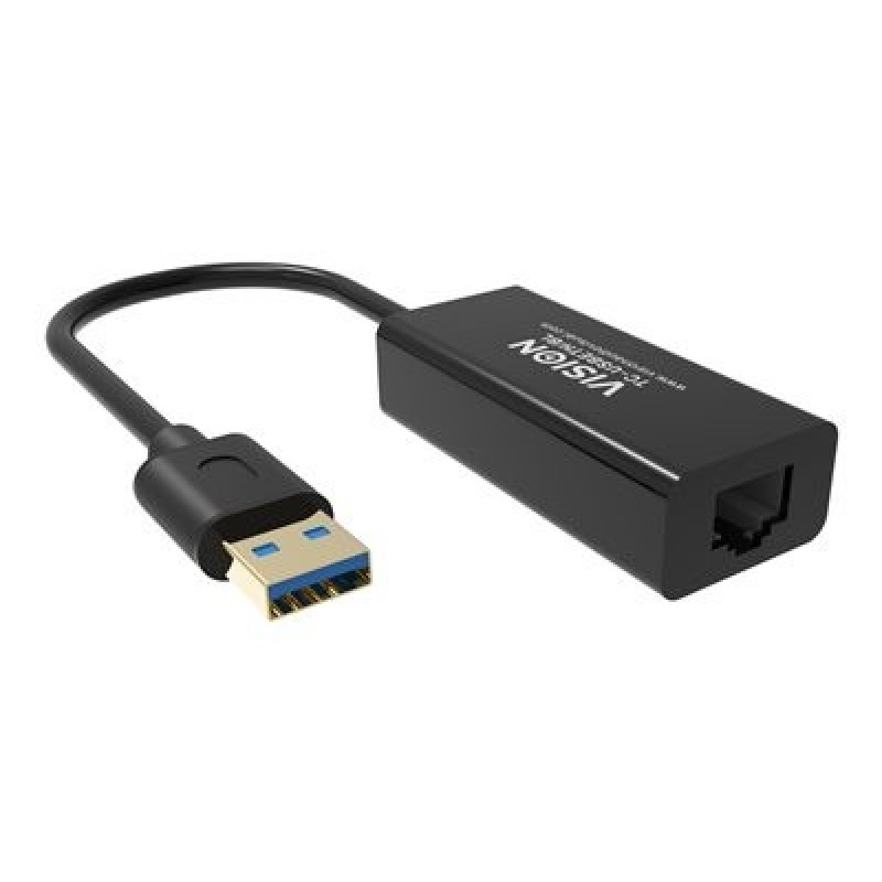 Vision TC-USBETH/BL - Síťový adaptér - USB 2.0 - Gigabit Ethernet x 1 - černá