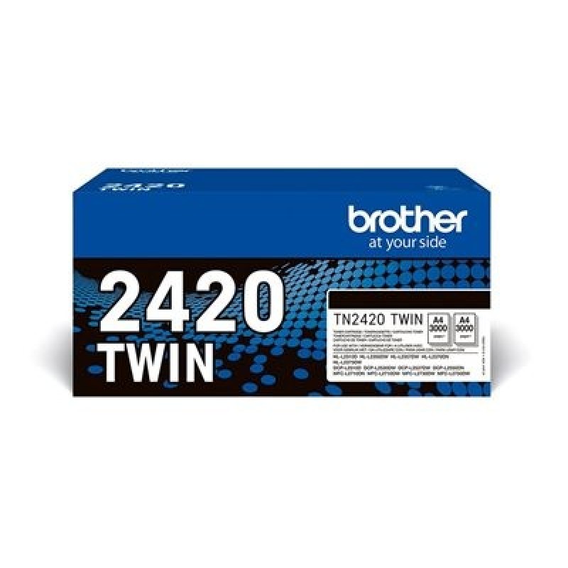 Brother TN2420 TWIN - 2-balení - Vysoká výtěžnost - černá - originální - kazeta s barvivem - pro Brother DCP-L2510, L2530