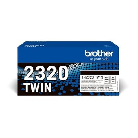 Brother TN2320 TWIN - 2-balení - Vysoká výtěžnost - černá - originální - kazeta s barvivem - pro Brother DCP-L2500D