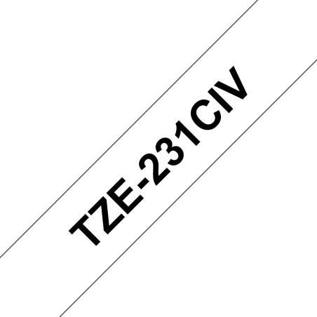 Brother TZe-231CIV - Černá na bílé - Role (1,2 cm x 8 m) 1 kazeta/y lamino páska - pro P-Touch PT-1090, 1290, 1830, 2100, 2430