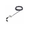 StarTech.com 3-in-1 Laptop Lock Compatible w/Noble Wedge/Nano/K-Slot - Bezpečnostní kabelový zámek - černá a stříbrná - 2 m