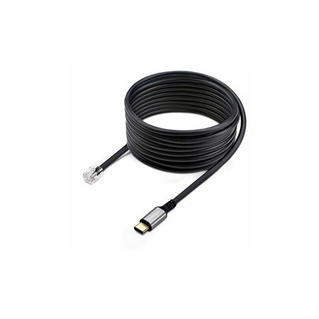 StarTech.com USB-C to RJ9 Adapter for Office Phone Handset or Wired/Wireless Headset, Use Existing Landline Hardware, 6ft/1.8m