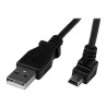 StarTech.com Down Angle Mini USB Cable - 2m - Black - USB A to Mini USB B - USB to Mini USB Cable - Mini USB Charger - USB A to