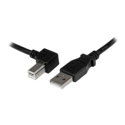 StarTech.com 3m USB 2.0 A to Left Angle B Cable Cord - 3 m USB Printer Cable - Left Angle USB B Cable - 1x USB A (M), 1x USB B