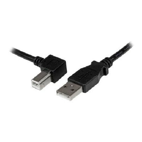 StarTech.com 3m USB 2.0 A to Left Angle B Cable Cord - 3 m USB Printer Cable - Left Angle USB B Cable - 1x USB A (M), 1x USB B