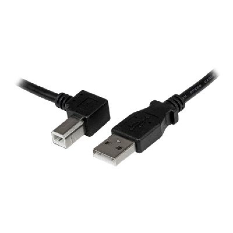 StarTech.com 2m USB 2.0 A to Left Angle B Cable Cord - 2 m USB Printer Cable - Left Angle USB B Cable - 1x USB A (M), 1x USB B