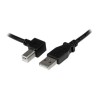 StarTech.com 2m USB 2.0 A to Left Angle B Cable Cord - 2 m USB Printer Cable - Left Angle USB B Cable - 1x USB A (M), 1x USB B