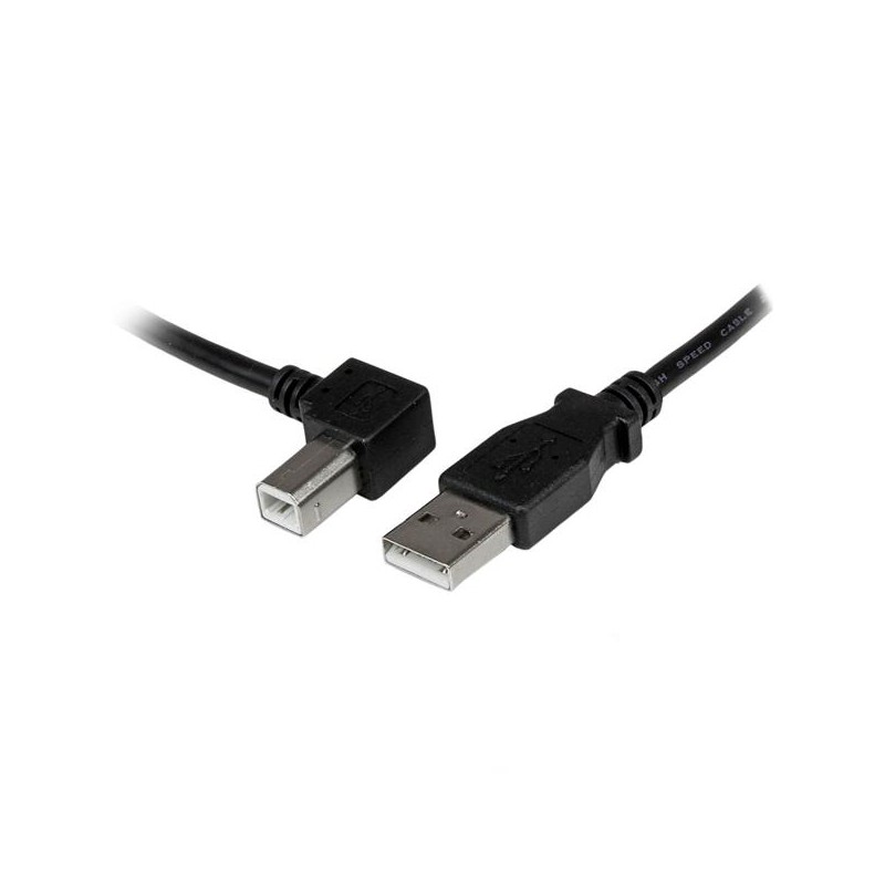 StarTech.com 1m USB 2.0 A to Left Angle B Cable Cord - 1 m USB Printer Cable - Left Angle USB B Cable - 1x USB A (M), 1x USB B