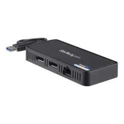 StarTech.com USB 3.0 Mini Dock, Dual Monitor USB-A Docking Station w/ DisplayPort 4K 60Hz Video & Gigabit Ethernet, 1ft (30cm)