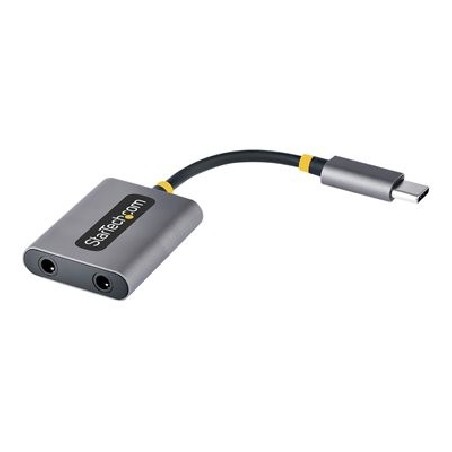 StarTech.com USB-C Headphone Splitter, USB Type C Dual Headset Adapter w/Microphone Input, USB C to 3.5mm Adapter/Earphone