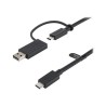 StarTech.com 3ft (1m) USB C Cable w/ USB-A Adapter Dongle, Hybrid 2-in-1 USB C Cable w/ USB-A | USB-C to USB-C (10Gbps/100W