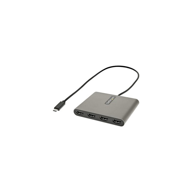 StarTech.com USB C to 4 HDMI Adapter, External Video & Graphics Card, USB Type-C to Quad HDMI Monitor Display Adapter Dongle