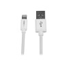 StarTech.com 2m (6ft) Long White Apple 8-pin Lightning Connector to USB Cable for iPhone / iPod / iPad - Charge and Sync Cable