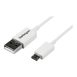 StarTech.com 3.3 ft. (1 m) USB to Micro USB Cable - USB 2.0 A to Micro B - White - Micro USB Cable (USBPAUB1MW) - Kabel USB