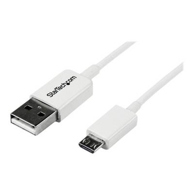 StarTech.com 3.3 ft. (1 m) USB to Micro USB Cable - USB 2.0 A to Micro B - White - Micro USB Cable (USBPAUB1MW) - Kabel USB