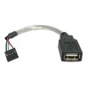 StarTech.com 6in USB 2.0 A to USB 4 Pin to Motherboard Header Adapter F/F - USB cable - USB (F) to 4 pin USB 2.0 header (F)