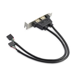 StarTech.com 2 Port USB A Female Low Profile Slot Plate Adapter - 2 Port USB Bracket - USB 2.0 A Female (USBPLATELP) - Panel