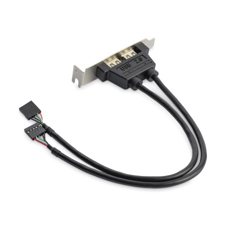 StarTech.com 2 Port USB A Female Low Profile Slot Plate Adapter - 2 Port USB Bracket - USB 2.0 A Female (USBPLATELP) - Panel