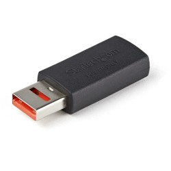 StarTech.com Secure Charging USB Data Blocker Adapter, Male to Female USB-A Charge-Only Adapter, No-Data Charge/Power-Only