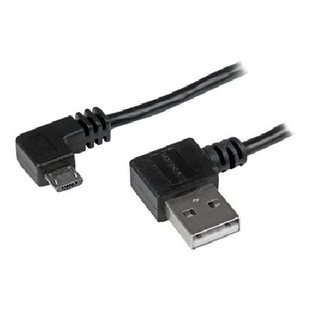 StarTech.com 1m 3 ft Micro-USB Cable with Right-Angled Connectors - M/M - USB A to Micro B Cable - 3ft Right Angle Micro USB