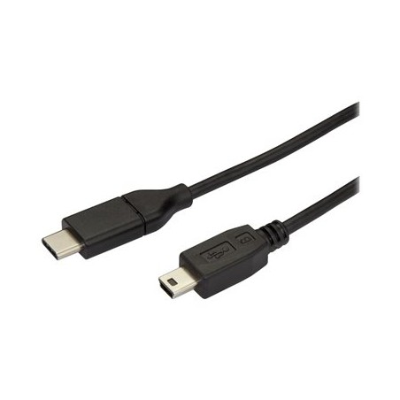 StarTech.com USB C to Mini USB Cable - 6 ft / 2m - M/M - USB 2.0 - Mini USB Cord - USB C to Mini B Cable - USB Type C to Mini