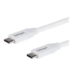 StarTech.com USB C to USB C Cable - 6 ft / 2m - 5A PD - M/M - White - USB 2.0 - USB-IF Certified - USB Type C Cable - USB C