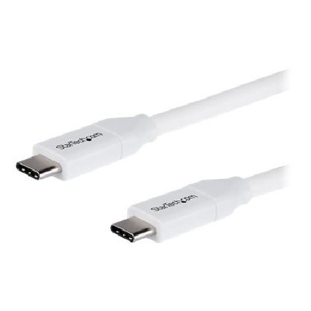 StarTech.com USB C to USB C Cable - 6 ft / 2m - 5A PD - M/M - White - USB 2.0 - USB-IF Certified - USB Type C Cable - USB C