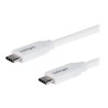 StarTech.com USB C to USB C Cable - 6 ft / 2m - 5A PD - M/M - White - USB 2.0 - USB-IF Certified - USB Type C Cable - USB C