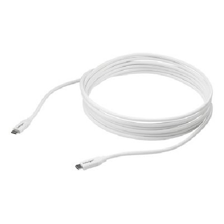 StarTech.com USB C to USB C Cable - 13 ft / 4m - 5A PD - M/M - White - USB 2.0 - USB-IF Certified - USB Type C Cable - USB C