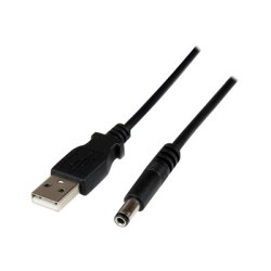 StarTech.com 1m USB to Type N Barrel 5V DC Power Cable - USB A to 5.5mm DC - 1 Meter USB to 5.5mm DC Plug (USB2TYPEN1M)