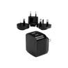 StarTech.com Travel USB Wall Charger - 2 Port - Black - Universal Travel Adapter - International Power Adapter - USB Charger