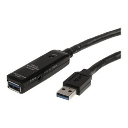 StarTech.com 32.8 ft Active USB 3.0 Extension Cable with AC Power Adapter - Shielded - Male to Female USB USB 3.1 Gen 1 Type A