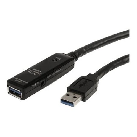 StarTech.com 32.8 ft Active USB 3.0 Extension Cable with AC Power Adapter - Shielded - Male to Female USB USB 3.1 Gen 1 Type A