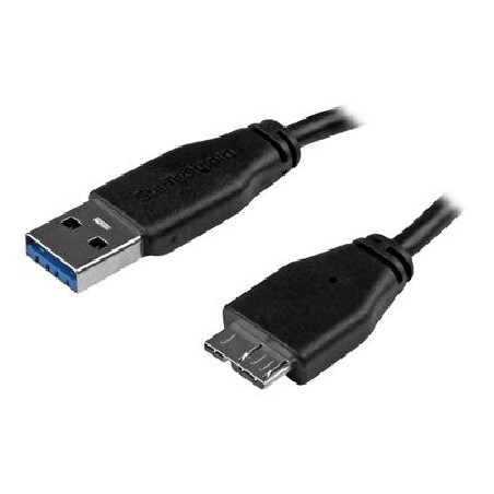 StarTech.com 15cm 6in Short Slim USB 3.0 A to Micro B Cable M/M - Mobile Charge Sync USB 3.0 Micro B Cable for Smartphones and