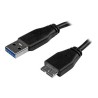StarTech.com 15cm 6in Short Slim USB 3.0 A to Micro B Cable M/M - Mobile Charge Sync USB 3.0 Micro B Cable for Smartphones and