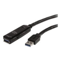 StarTech.com 16.4ft Active USB 3.0 Extension Cable with AC Power Adapter - Shielded - Male to Female USB USB 3.1 Gen 1 Type A