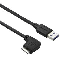 StarTech.com 2m 6 ft Slim Micro USB 3.0 Cable M/M - Left-Angle Micro-USB - USB 3.0 A to Micro B - Angled Micro USB - USB 3.1
