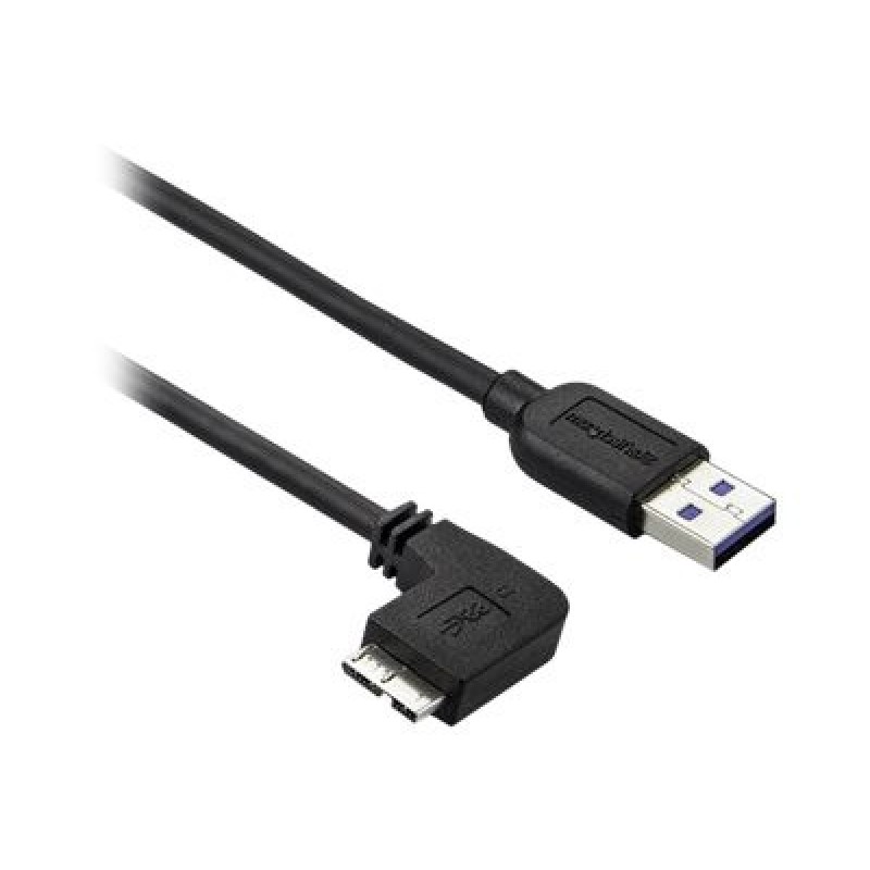 StarTech.com 0.5m 20in Slim Micro USB 3.0 Cable M/M - Left-Angle Micro-USB - USB 3.0 A to Micro B - Angled Micro USB - USB 3.1