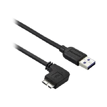 StarTech.com 0.5m 20in Slim Micro USB 3.0 Cable M/M - Left-Angle Micro-USB - USB 3.0 A to Micro B - Angled Micro USB - USB 3.1