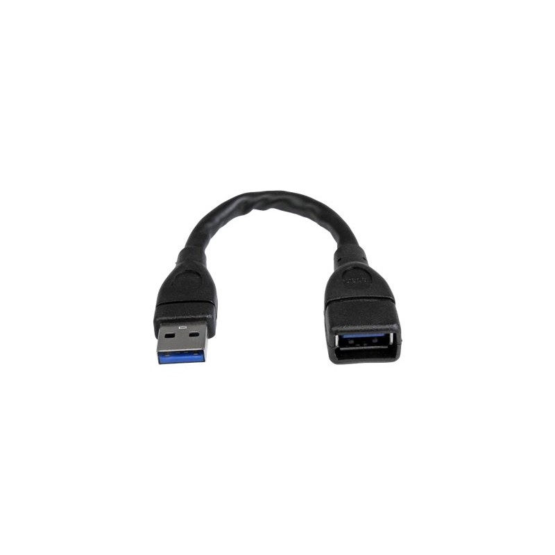 StarTech.com 6in Short USB 3.0 Extension Adapter Cable (USB-A Male to USB-A Female) - USB 3.1 Gen 1 (5Gbps) Port Saver Cable