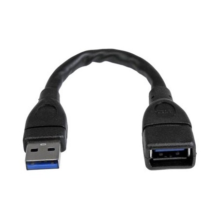 StarTech.com 6in Short USB 3.0 Extension Adapter Cable (USB-A Male to USB-A Female) - USB 3.1 Gen 1 (5Gbps) Port Saver Cable