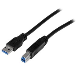 StarTech.com 2m 6 ft Certified SuperSpeed USB 3.0 A to B Cable Cord - USB 3 Cable - 1x USB 3.0 A (M), 1x USB 3.0 B (M) - 2
