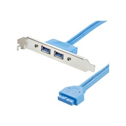 StarTech.com 2 Port USB 3.0 A Female Slot Plate Adapter - USB 3.0 motherboard Adapter - USB 3 plate - USB 3.0 header Adapter
