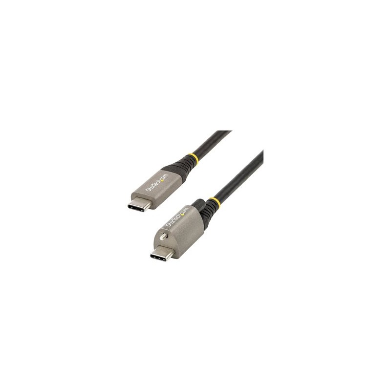 StarTech.com 3ft 1m Top Screw Locking USB C Cable 10Gbps, USB 3.1/3.2 Gen 2 Type-C Cable, 100W (5A) Power Delivery Charging, DP