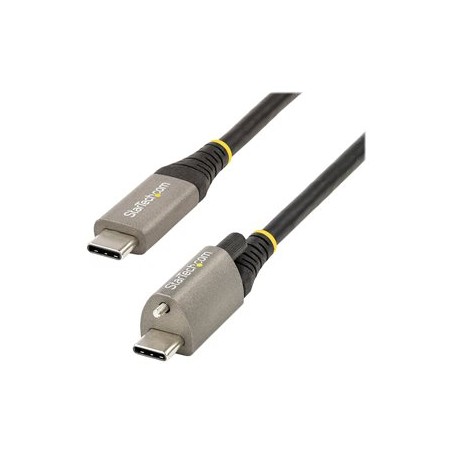 StarTech.com 3ft 1m Top Screw Locking USB C Cable 10Gbps, USB 3.1/3.2 Gen 2 Type-C Cable, 100W (5A) Power Delivery Charging, DP
