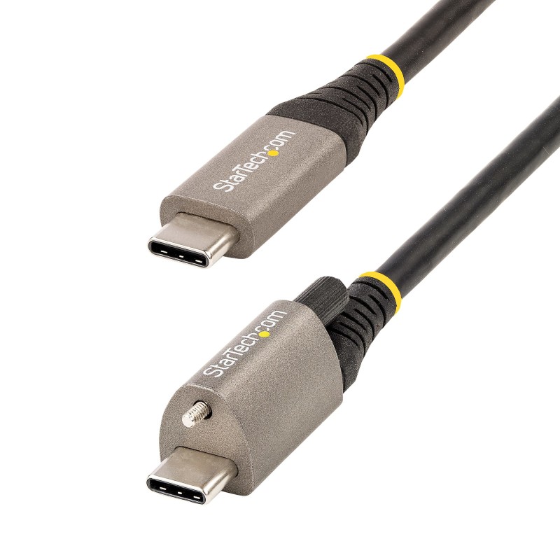 StarTech.com 20in 50cm Top Screw Locking USB C Cable 10Gbps, USB 3.1/3.2 Gen 2 Type-C Cable, 100W (5A) Power Delivery Charging