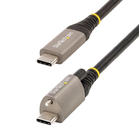 StarTech.com 20in 50cm Top Screw Locking USB C Cable 10Gbps, USB 3.1/3.2 Gen 2 Type-C Cable, 100W (5A) Power Delivery Charging