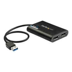 StarTech.com USB 3.0 to Dual DisplayPort Adapter 4K 60Hz, DisplayLink Certified, Video Converter with External Graphics Card